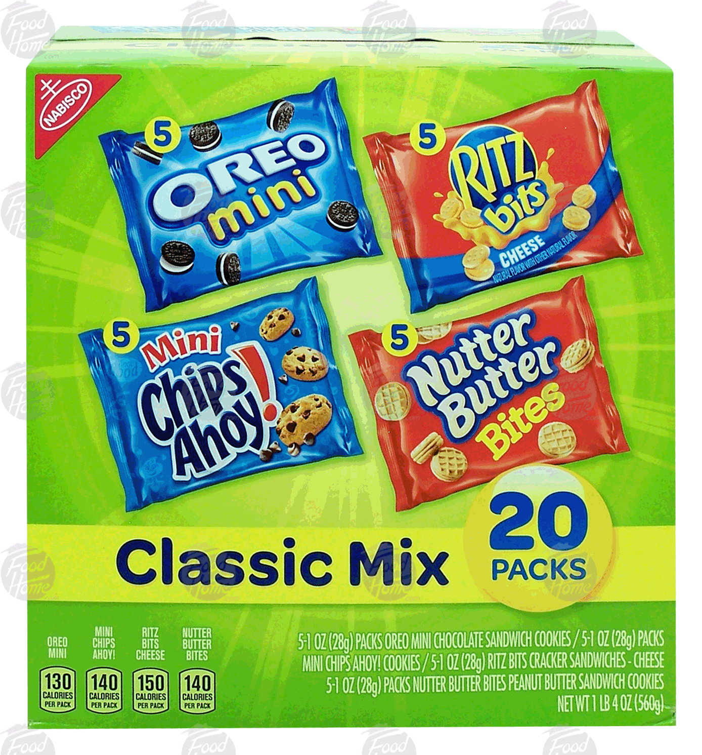 Nabisco Classic Mix 5-oreo mini, 5-ritz bits, 5-mini chips ahoy, 5-nutter butter bites Full-Size Picture